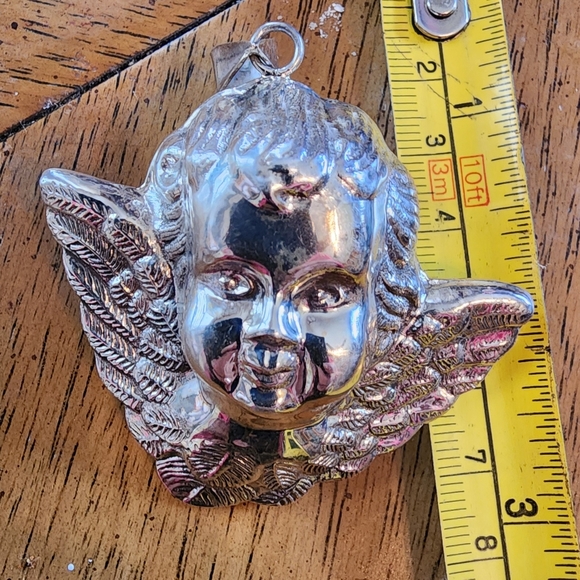 Puffy chunky 3D vintage Cupid Angel pendant sterling silver holloware - Picture 6 of 6